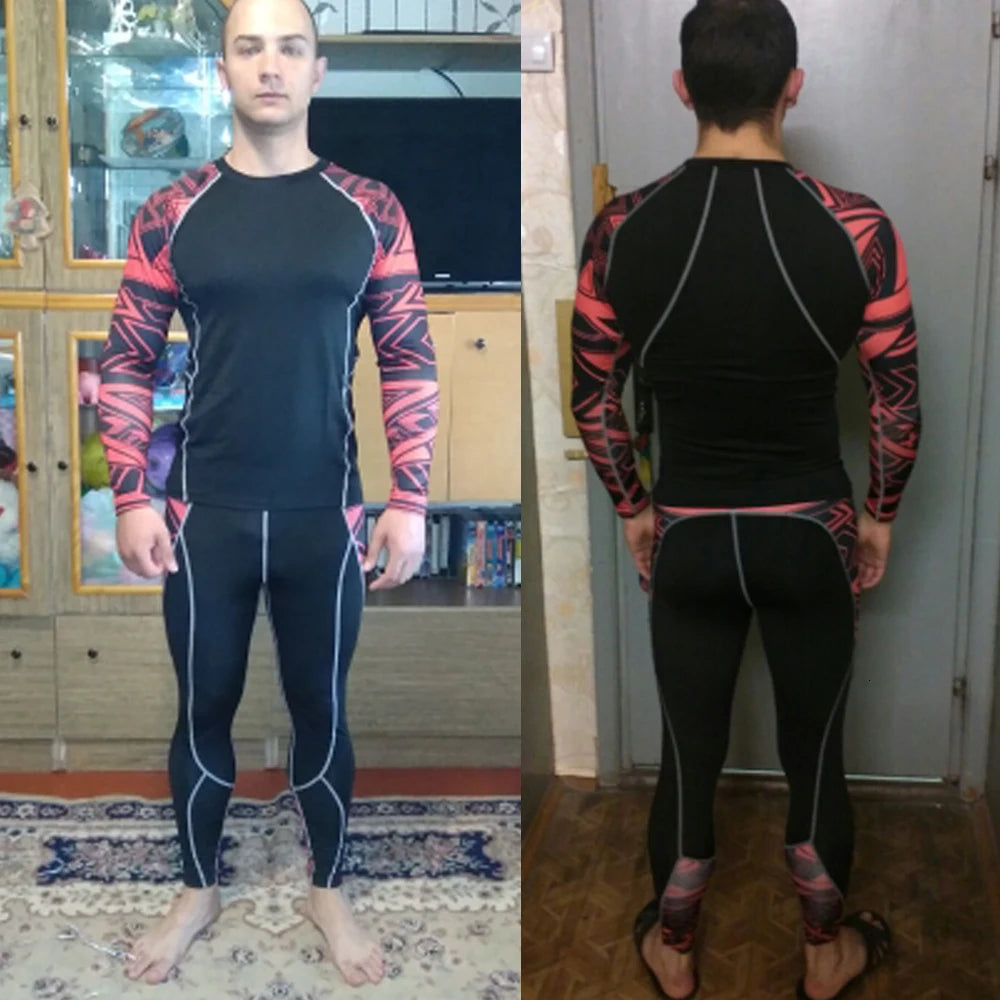 Men's Compression Sportswear Suits Gym Tights Training Clothes Workout Jogging Sports Set Running Rashguard Tracksuit For Men