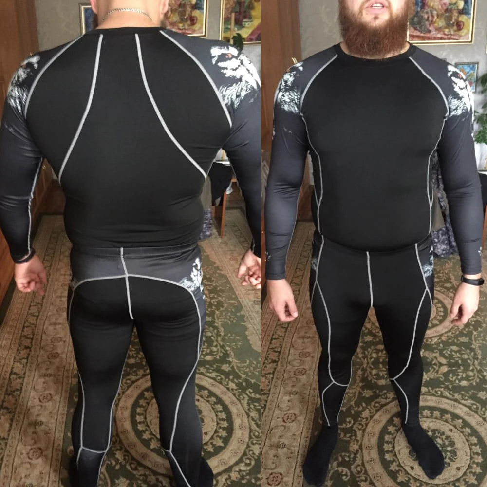 Men's Compression Sportswear Suits Gym Tights Training Clothes Workout Jogging Sports Set Running Rashguard Tracksuit For Men