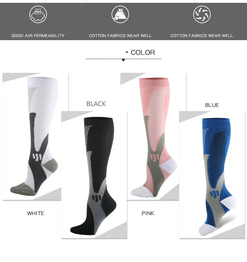 Brothock Compression Socks Nylon Medical Nursing Stockings Specializes Outdoor Cycling Fast-drying Breathable Adult Sports Socks