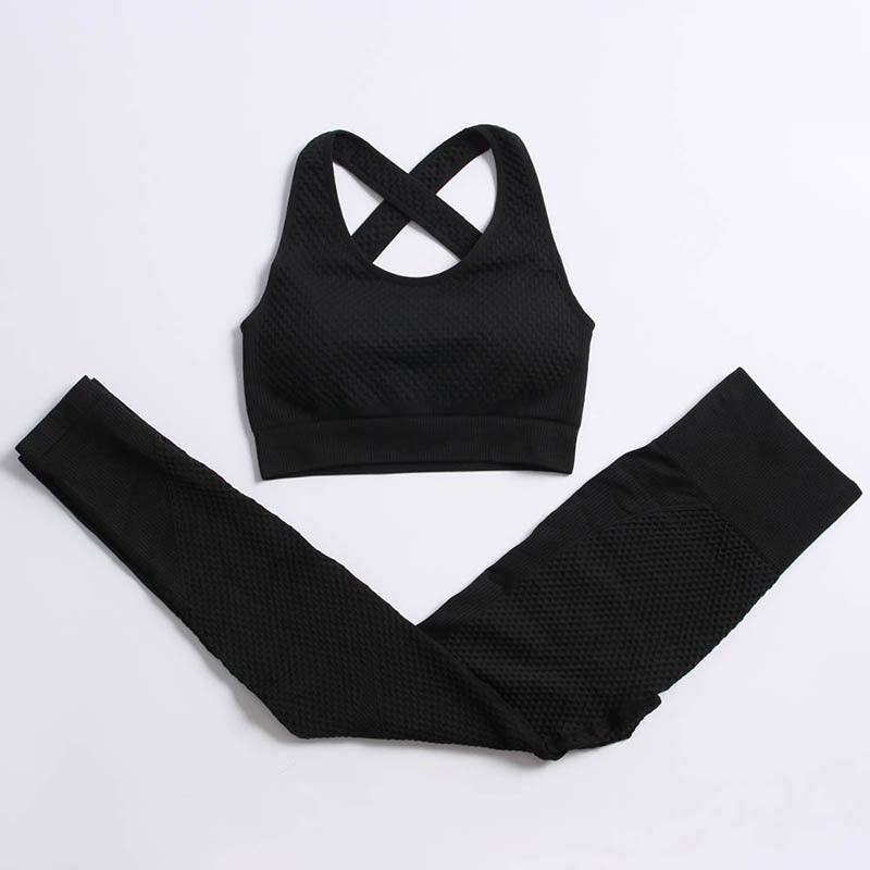 2/3 Pieces Yoga Set Bar High-Waisted Tight Pants Gym Exercise Clothing Suitable Sportswear For Women Zipper Jacket Leggings Suit