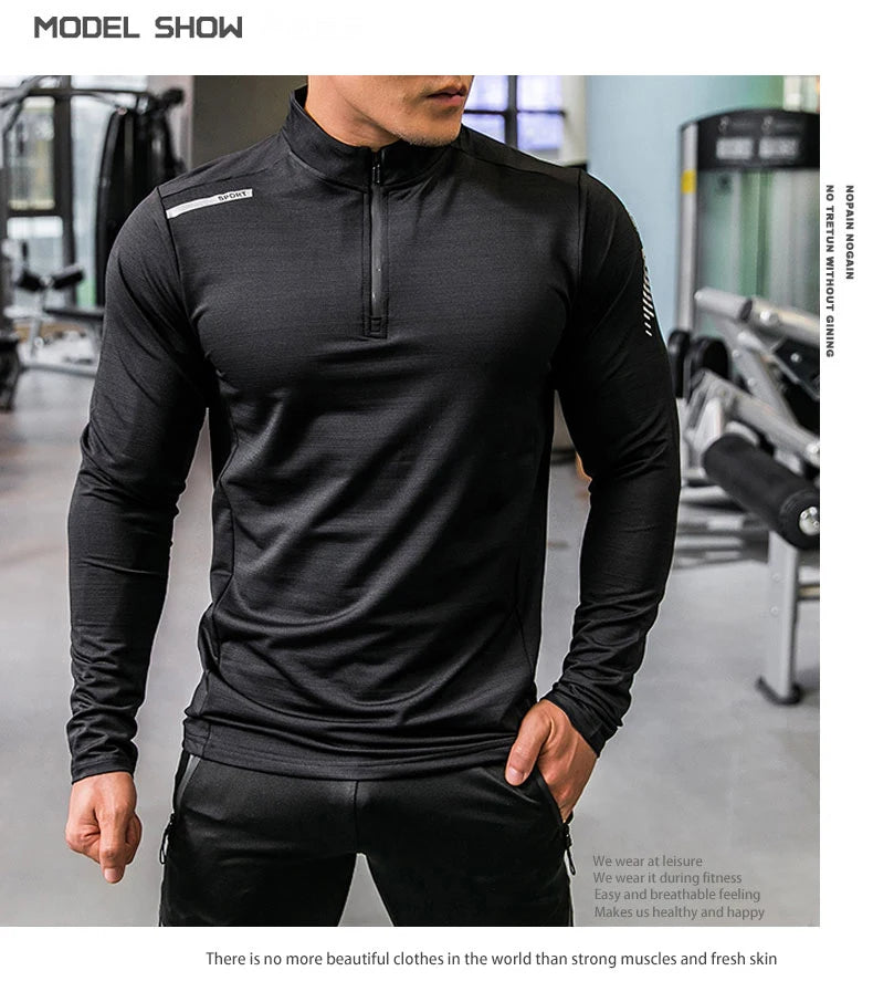 Mens Gym Compression Shirt Male Rashgard Fitness Long Sleeves Running Clothes Homme T Shirt Football Jersey Sportswear Dry Fit