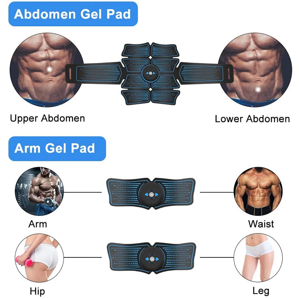 EMS Abdominal Massager Muscle Stimulator Abs Trainer Fitness Training Gear Electrostimulator Workout Equipment USB Rechargeable