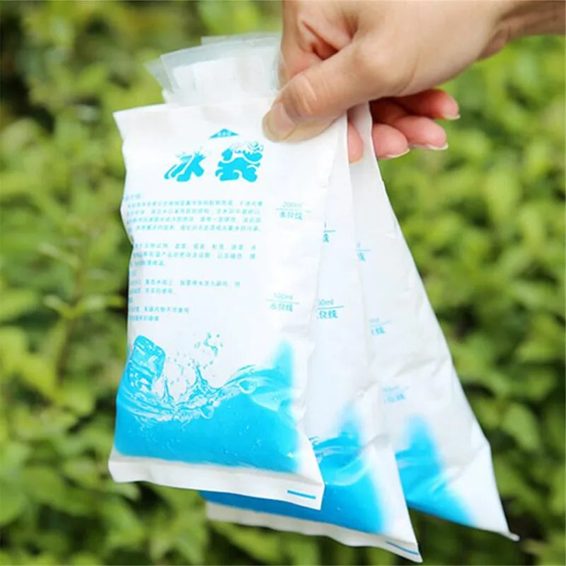 10Pcs Reusable Ice Bag Water Injection Icing Cooler Bag Pain Cold Compress Drinks Refrigerate Food Keep Fresh Gel Dry Ice Pack