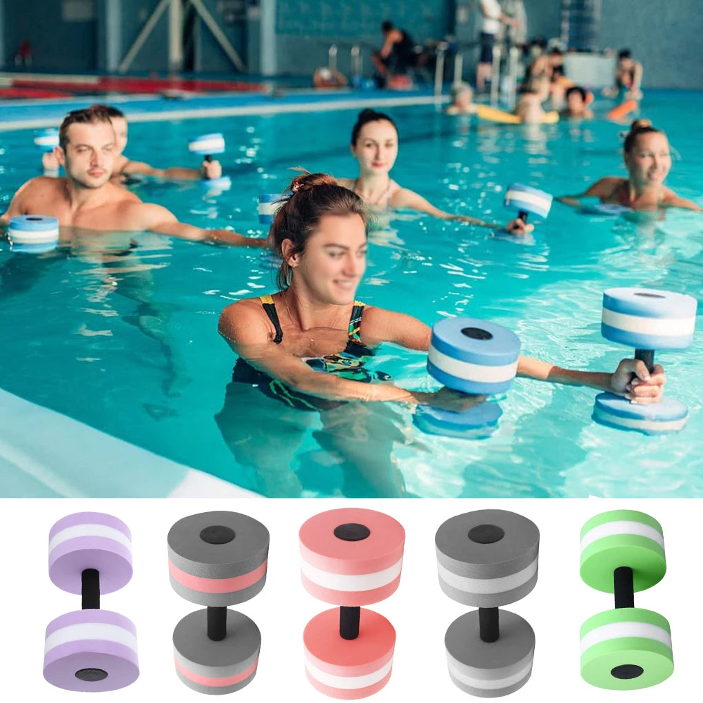 1 Pair Water Aerobics Dumbbell Aquatic EVA Barbell Aqua Fitness Arm Exercise Dumbbell Pool Swimming Yoga Exercise Accessory