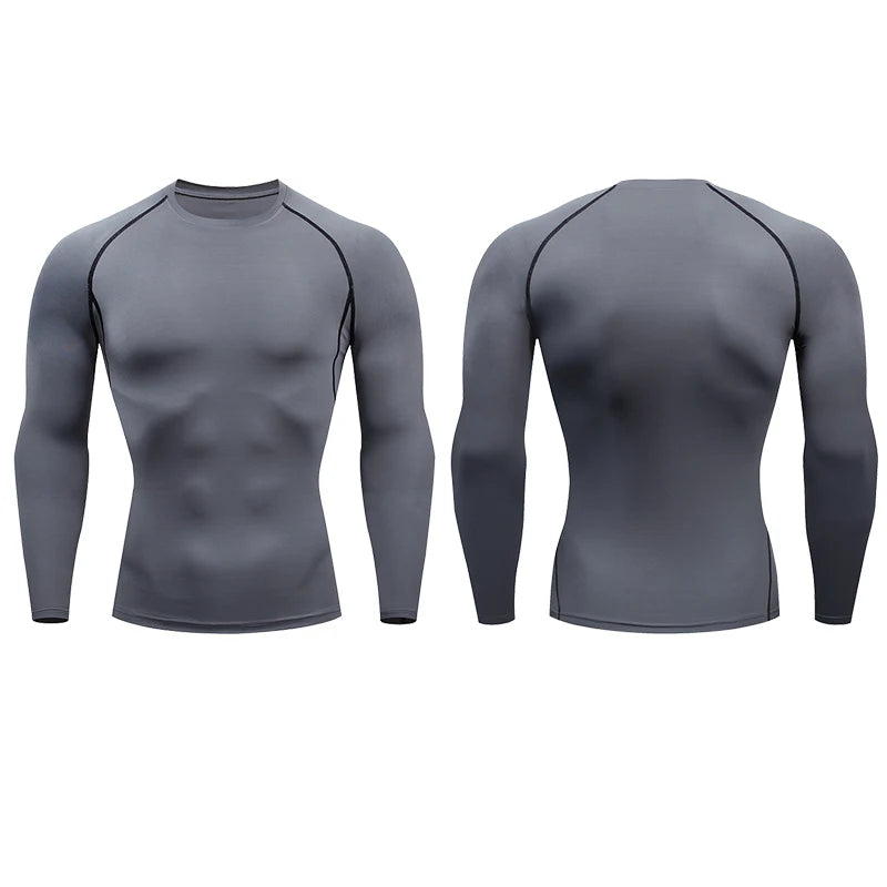 Men Compression Running T Shirt Fitness Tight Long Sleeve Sport Tshirt Training Jogging Shirts Gym Sportswear Quick Dry Rashgard