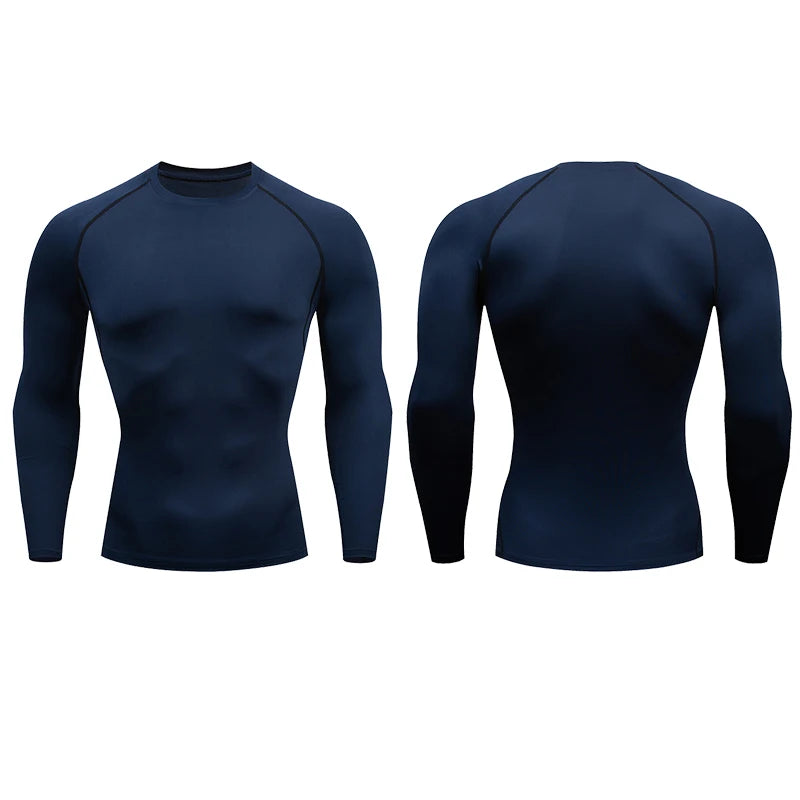 Men Compression Running T Shirt Fitness Tight Long Sleeve Sport Tshirt Training Jogging Shirts Gym Sportswear Quick Dry Rashgard