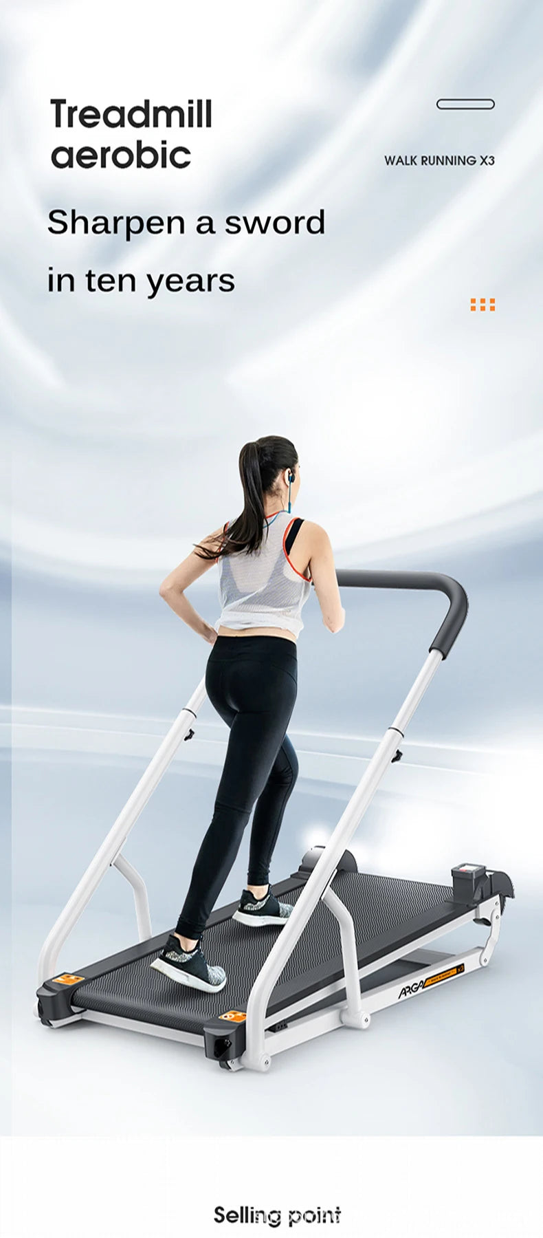 Mechanical Treadmill Household Indoor Small Treadmill Folding Ultra-quiet Slimming Walking Machine no need to plug in