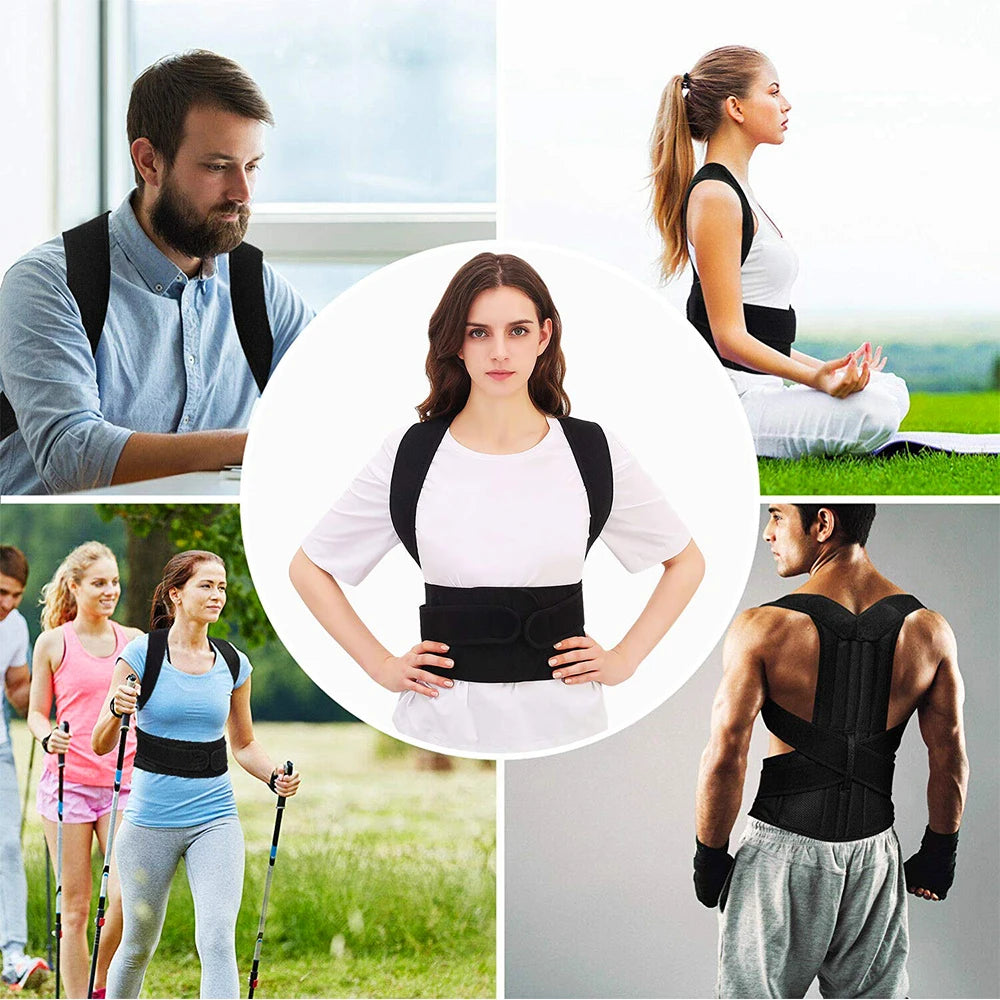 Fully Adjustable Back Shoulder Posture Corrector Belt, Clavicle Spine Support, Reshapes Your Body