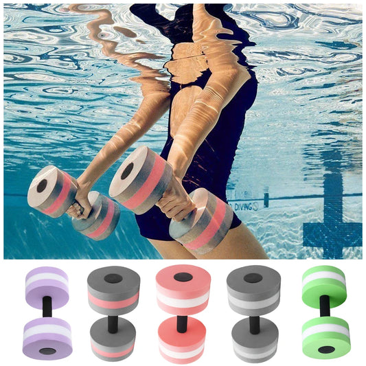 1 Pair Water Aerobics Dumbbell Aquatic EVA Barbell Aqua Fitness Arm Exercise Dumbbell Pool Swimming Yoga Exercise Accessory