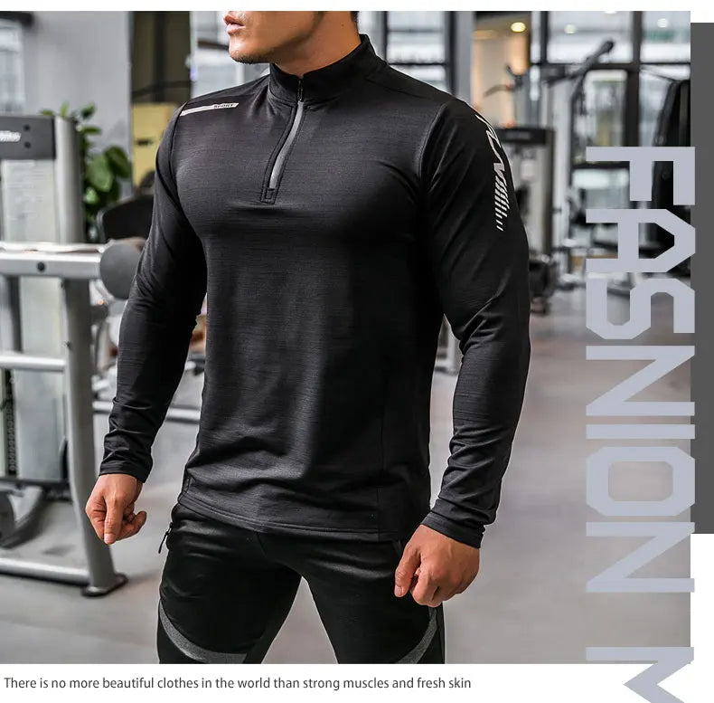 Mens Gym Compression Shirt Male Rashgard Fitness Long Sleeves Running Clothes Homme T Shirt Football Jersey Sportswear Dry Fit