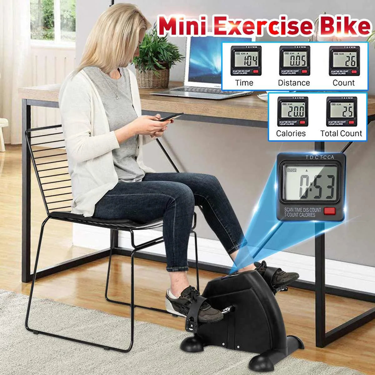 Home Fitness Machine Mini Bicycle Fitness Lcd Display Pedal Exercise Indoor Bicycle Stepper Mini Exercise Bike Home Small