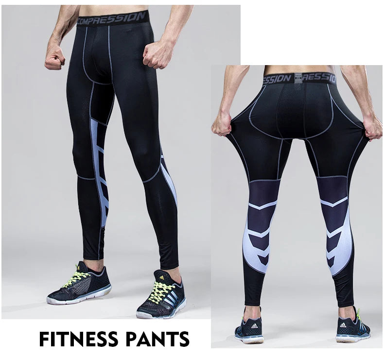 Men&#39;s Lycra Compression Pants Cycling Running Basketball Soccer Elasticity Sweatpants Fitness Tights Legging Trousers Rash Guard