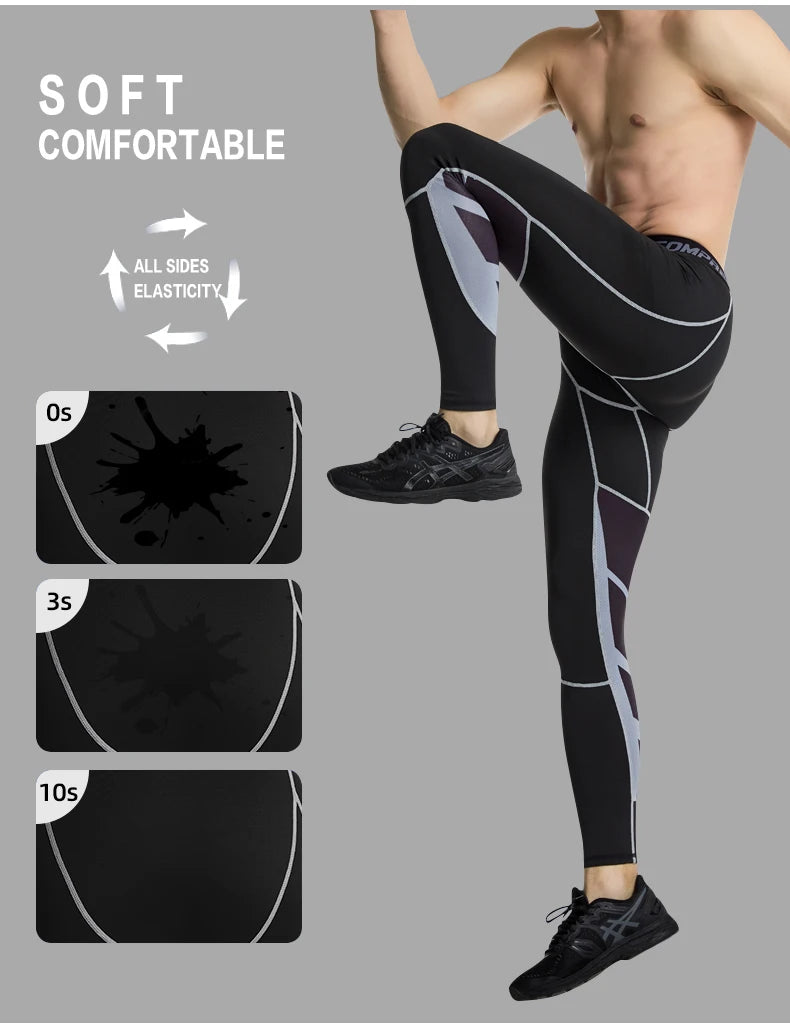 Men&#39;s Lycra Compression Pants Cycling Running Basketball Soccer Elasticity Sweatpants Fitness Tights Legging Trousers Rash Guard