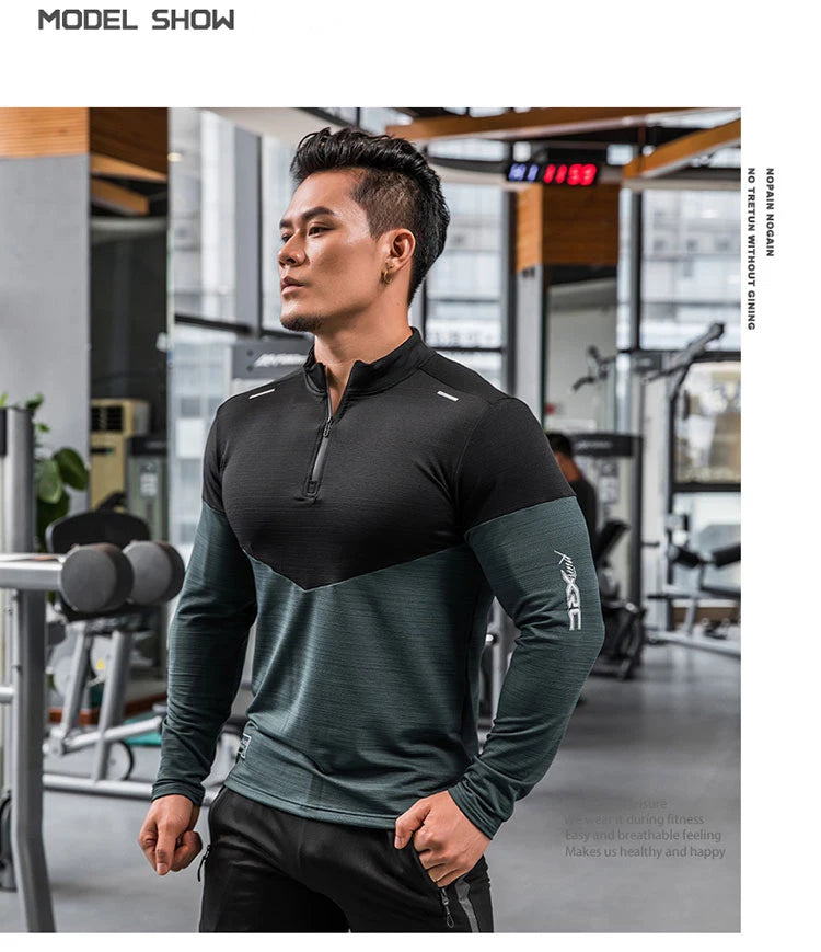 Mens Gym Compression Shirt Male Rashgard Fitness Long Sleeves Running Clothes Homme T Shirt Football Jersey Sportswear Dry Fit