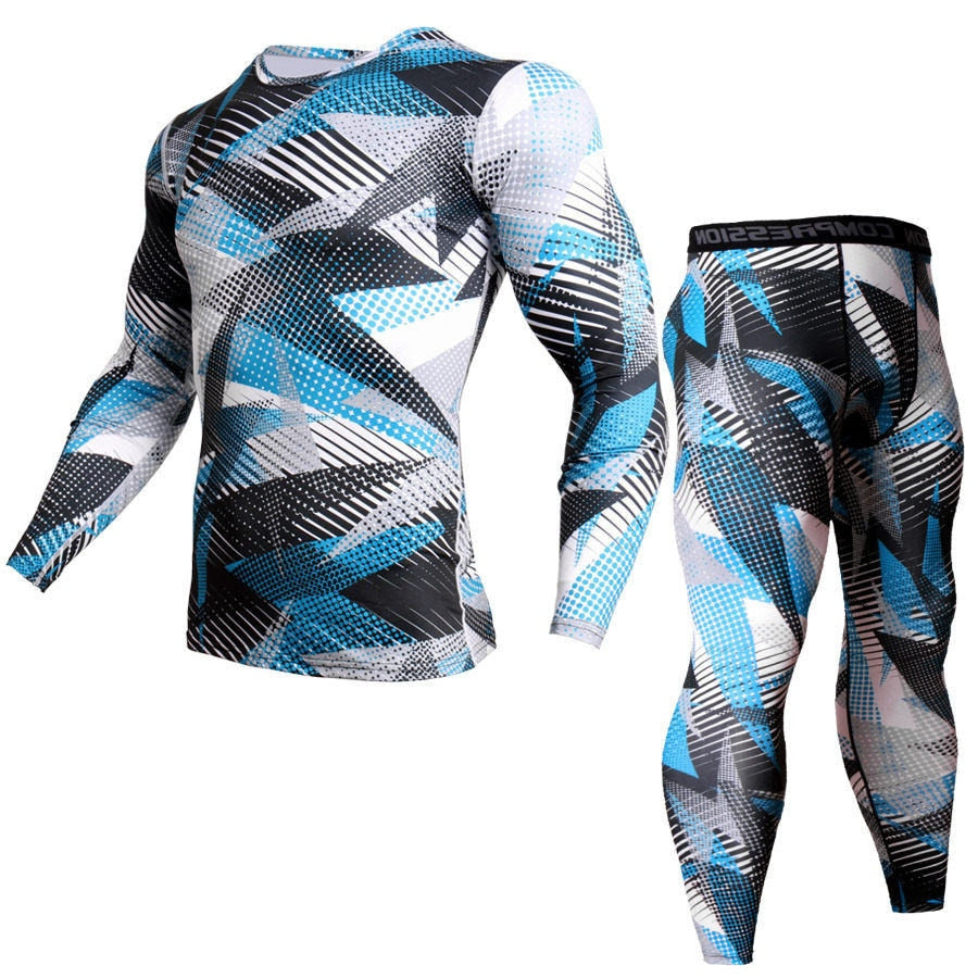 1/2 Piece Camouflage Tracksuit Compression Long Sleeve T-shirt & Tights