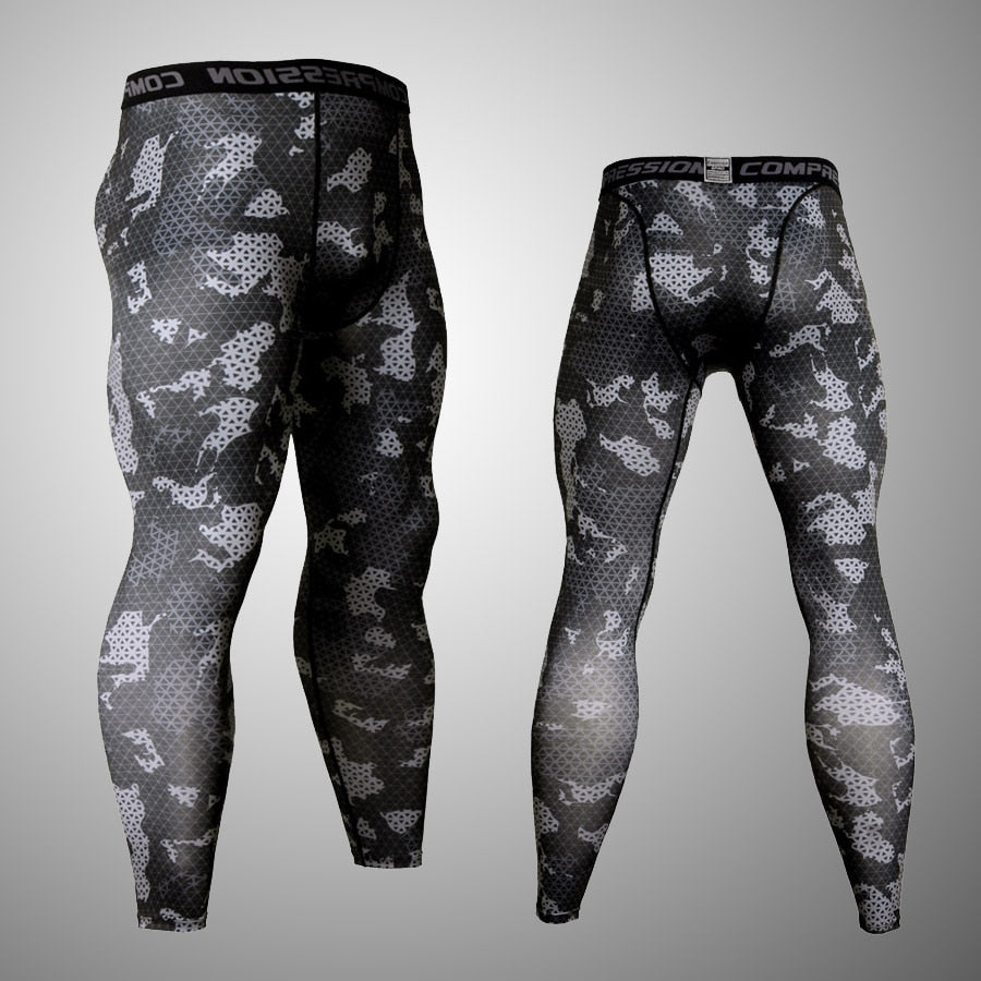 1/2 Piece Camouflage Tracksuit Compression Long Sleeve T-shirt & Tights