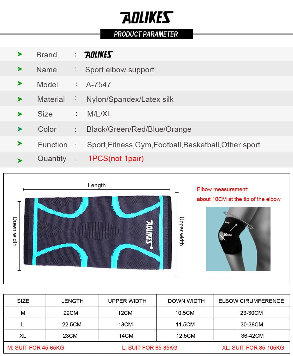 Breathable Elastic Compression Elbow Supporter