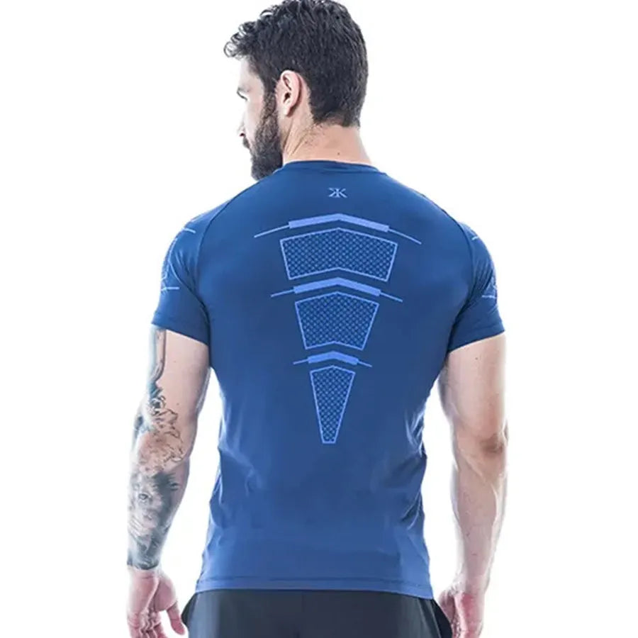 Compression Quick dry T-shirt Men Running Sport Skinny Short Tee Shirt Male Gym Fitness Bodybuilding Workout Black Tops Clothing