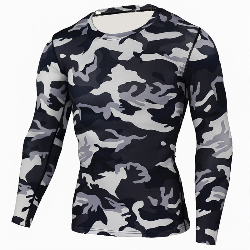 1/2 Piece Camouflage Tracksuit Compression Long Sleeve T-shirt & Tights