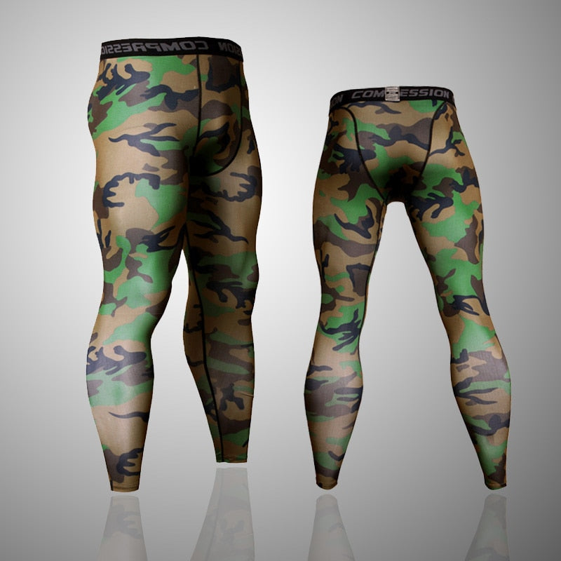 1/2 Piece Camouflage Tracksuit Compression Long Sleeve T-shirt & Tights