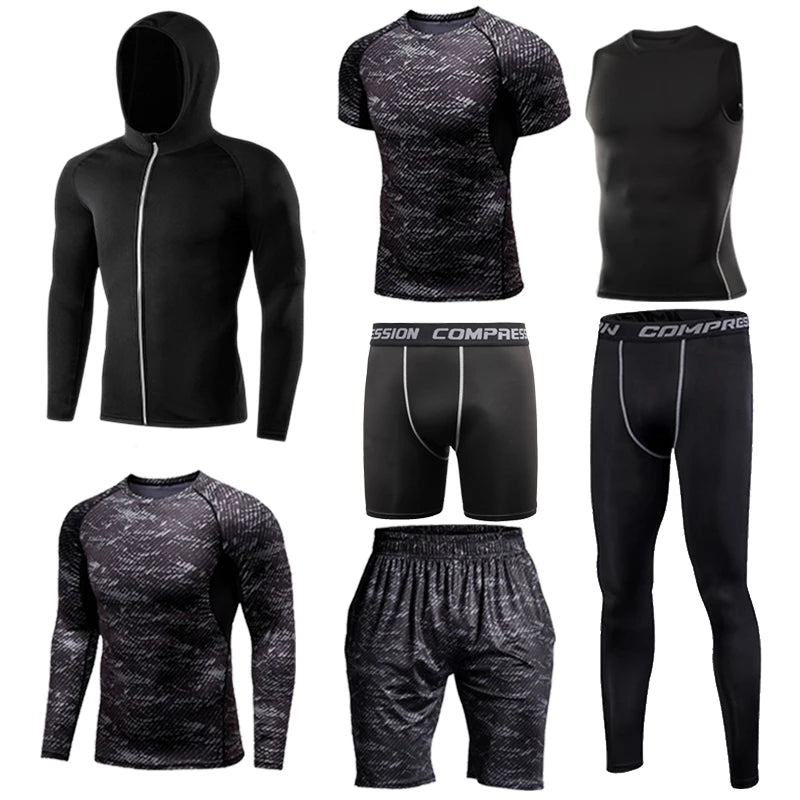 Men Compression Running T Shirt Fitness Tight Long Sleeve Sport Tshirt Training Jogging Shirts Gym Sportswear Quick Dry Rashgard