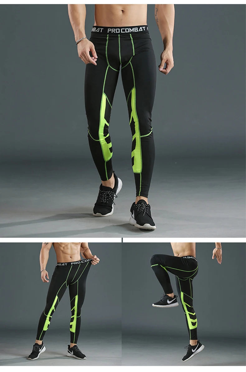 Men&#39;s Lycra Compression Pants Cycling Running Basketball Soccer Elasticity Sweatpants Fitness Tights Legging Trousers Rash Guard