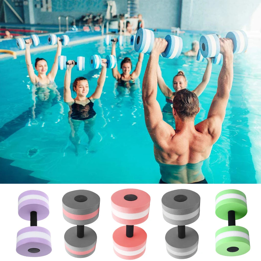 1 Pair Water Aerobics Dumbbell Aquatic EVA Barbell Aqua Fitness Arm Exercise Dumbbell Pool Swimming Yoga Exercise Accessory