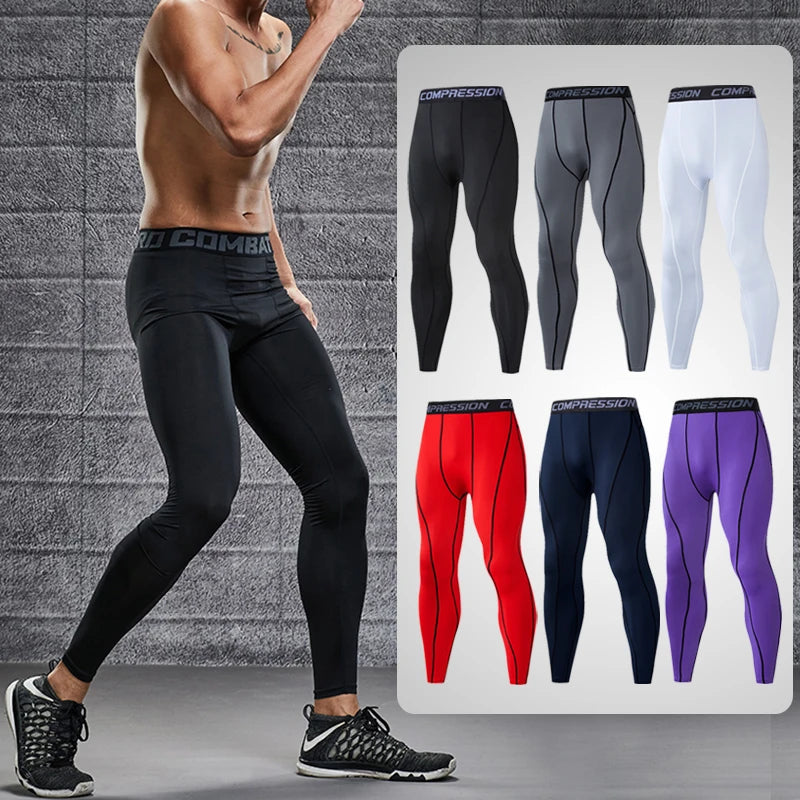 Men&#39;s Lycra Compression Pants Cycling Running Basketball Soccer Elasticity Sweatpants Fitness Tights Legging Trousers Rash Guard