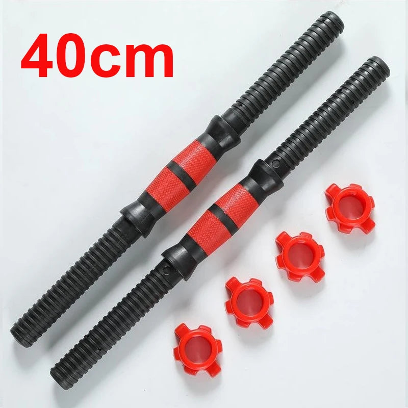 40/50cm Dumbbell Rod Solid Steel Weight Lifting Spinlock Dumbbell Bars With Connector Gym Home Fitness Workout Barbells Handles