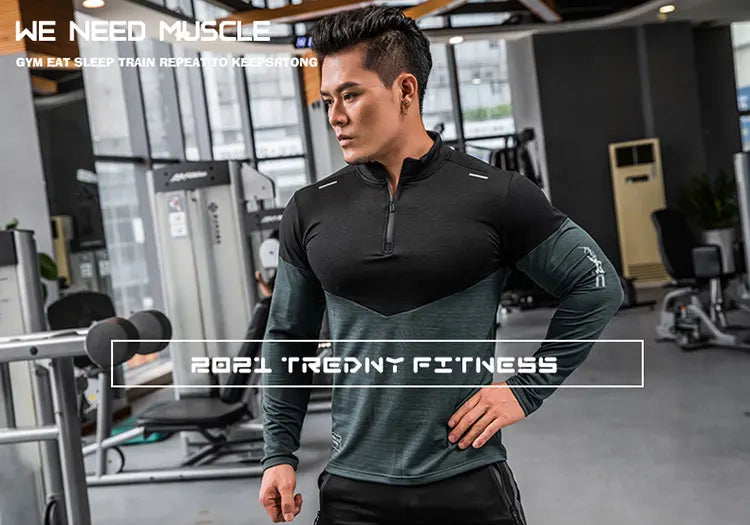 Mens Gym Compression Shirt Male Rashgard Fitness Long Sleeves Running Clothes Homme T Shirt Football Jersey Sportswear Dry Fit