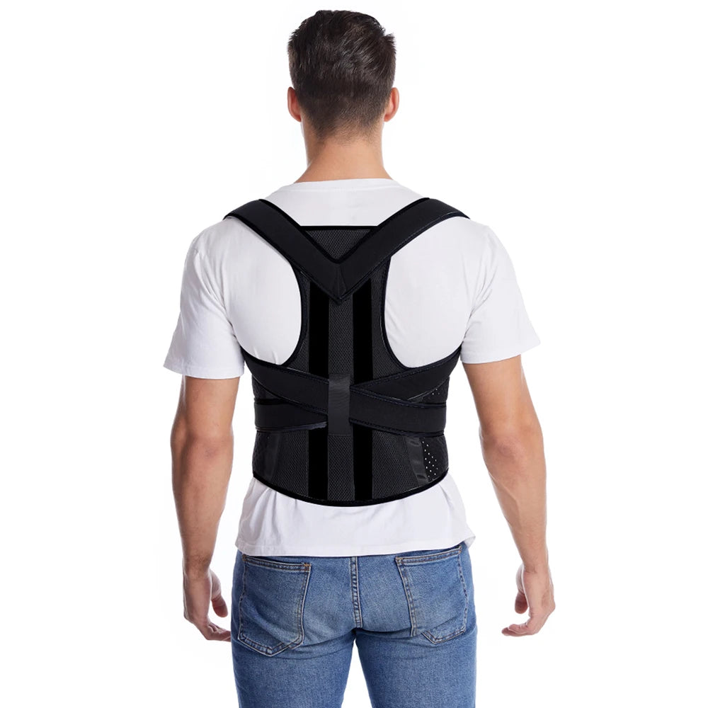 Fully Adjustable Back Shoulder Posture Corrector Belt, Clavicle Spine Support, Reshapes Your Body