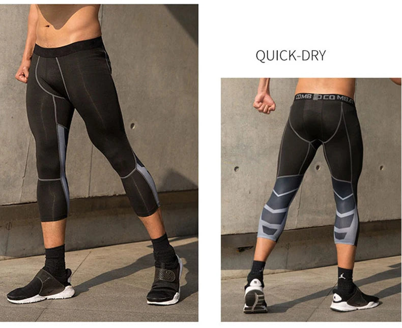 Men&#39;s Lycra Compression Pants Cycling Running Basketball Soccer Elasticity Sweatpants Fitness Tights Legging Trousers Rash Guard