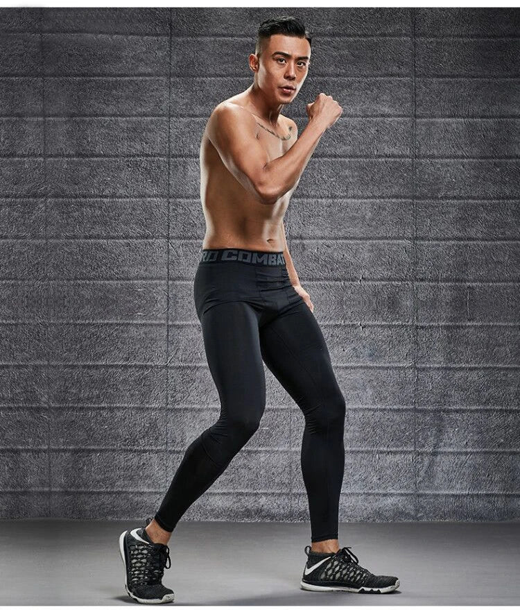 Men&#39;s Lycra Compression Pants Cycling Running Basketball Soccer Elasticity Sweatpants Fitness Tights Legging Trousers Rash Guard