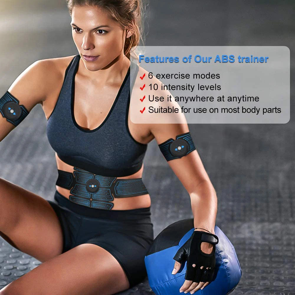 EMS Abdominal Massager Muscle Stimulator Abs Trainer Fitness Training Gear Electrostimulator Workout Equipment USB Rechargeable