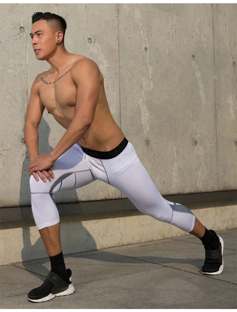 Men&#39;s Lycra Compression Pants Cycling Running Basketball Soccer Elasticity Sweatpants Fitness Tights Legging Trousers Rash Guard