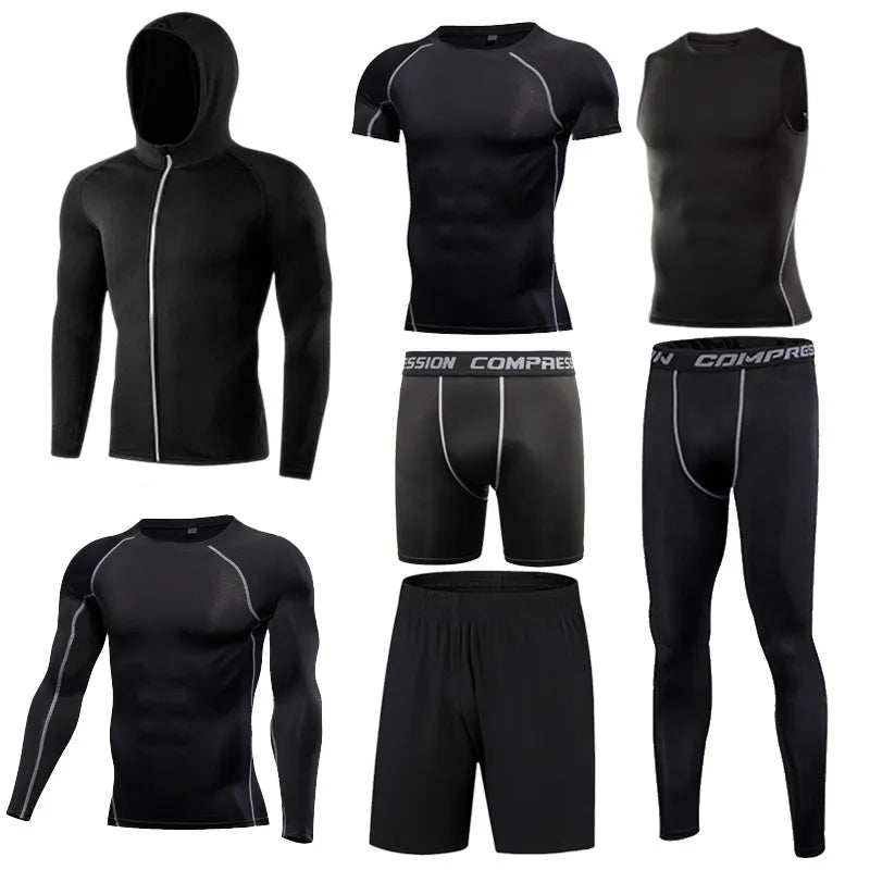 Men Compression Running T Shirt Fitness Tight Long Sleeve Sport Tshirt Training Jogging Shirts Gym Sportswear Quick Dry Rashgard