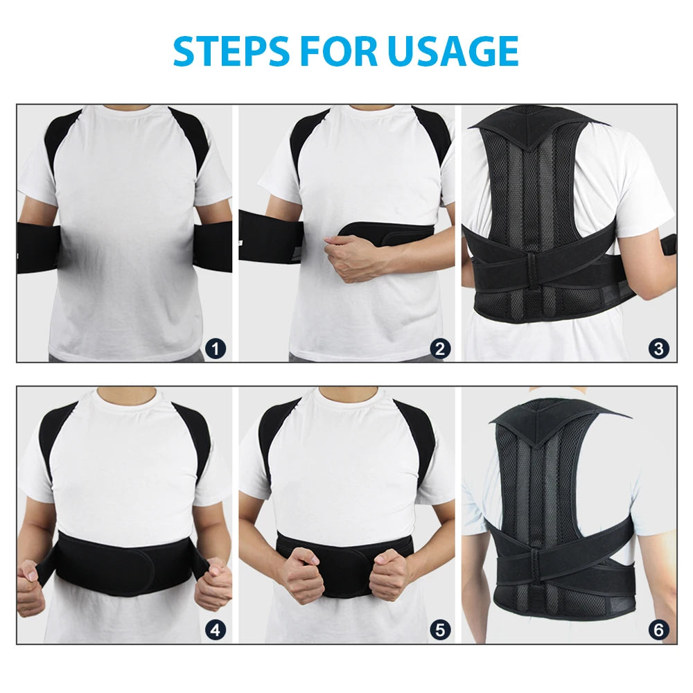 Alloy Bar Posture Corrector Scoliosis Back Brace Spine Corset Shoulder Therapy Support Posture Correction Belt Orthopedic Back