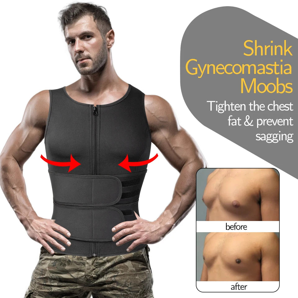 Men Shapewear Waist Trainer Sauna Suit Sweat Vest Slimming Underwear Weight Loss Shirt Fat Burner Workout Tank Tops  Body Shaper