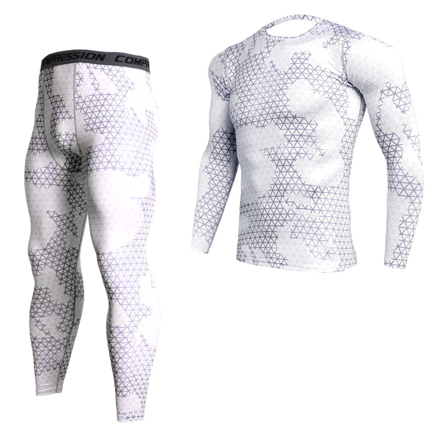 1/2 Piece Camouflage Tracksuit Compression Long Sleeve T-shirt & Tights