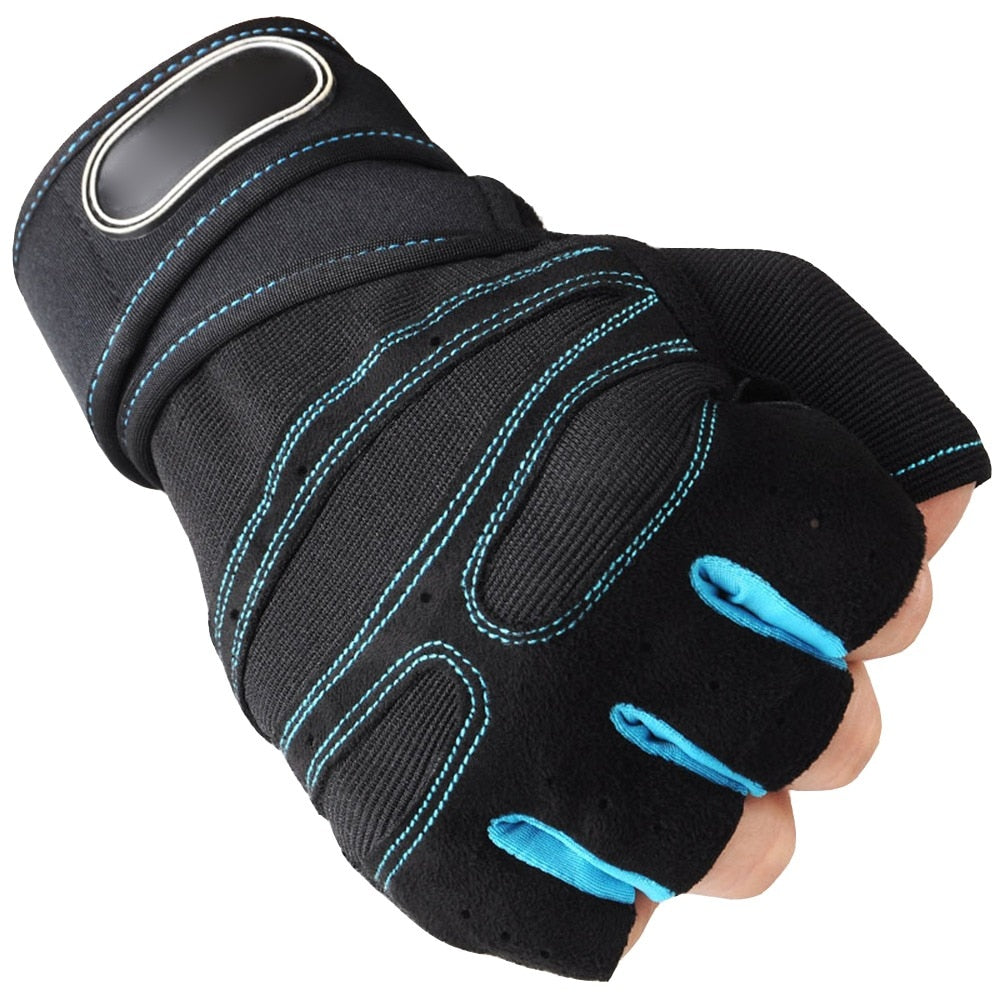 Anti-Skid Workout Weight Lifting Gym Gloves with Belt