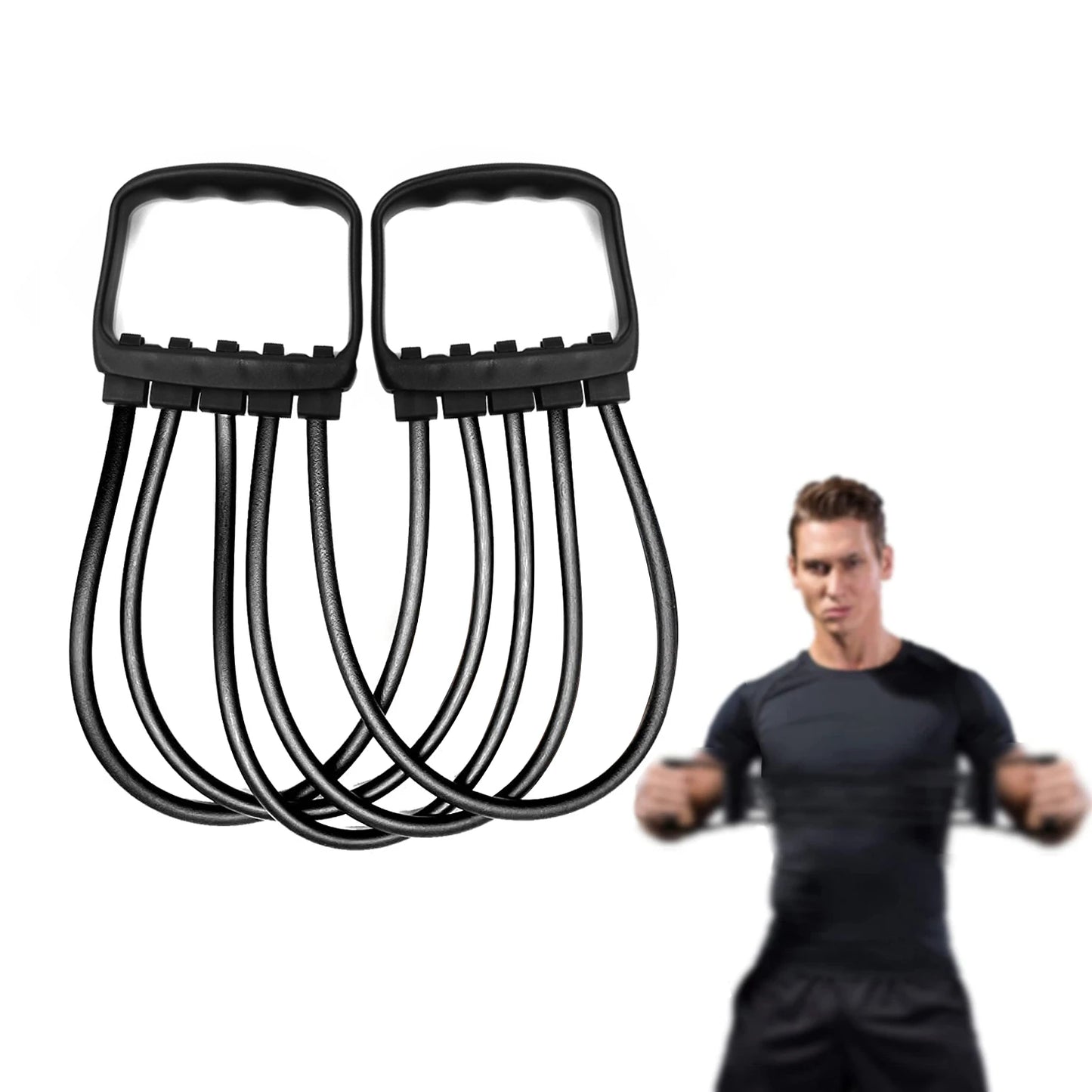 Full Body Workout Set - Chest Expander with 5 Removable Resistance Bands for Pilates, Push Ups, and Muscle Training - Strengthen