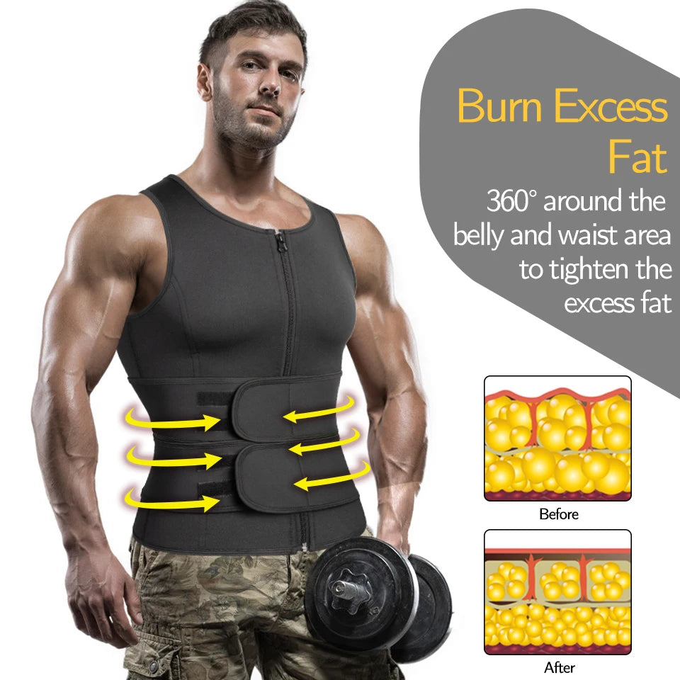 Men Shapewear Waist Trainer Sauna Suit Sweat Vest Slimming Underwear Weight Loss Shirt Fat Burner Workout Tank Tops  Body Shaper