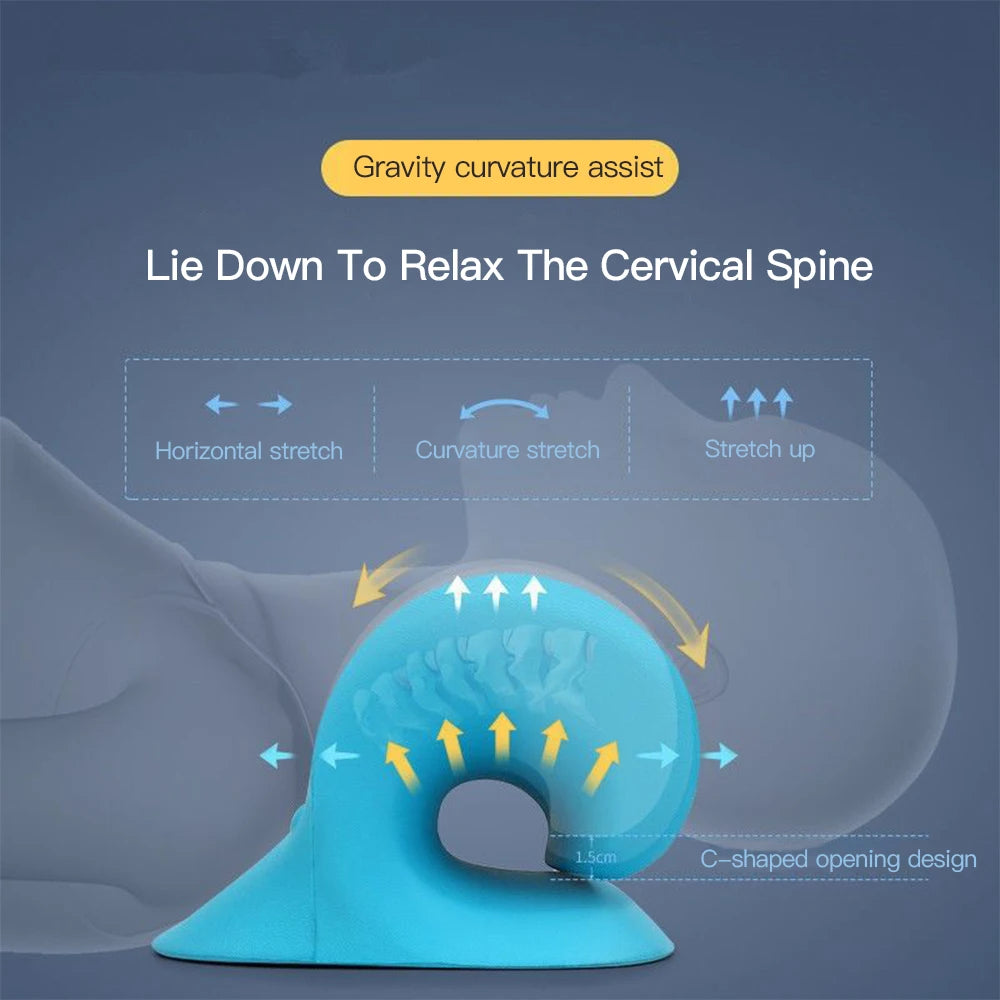 Neck Shoulder Stretcher Relaxer Cervical Chiropractic Traction Device Pillow for Pain Relief Cervical Spine Alignment Gift