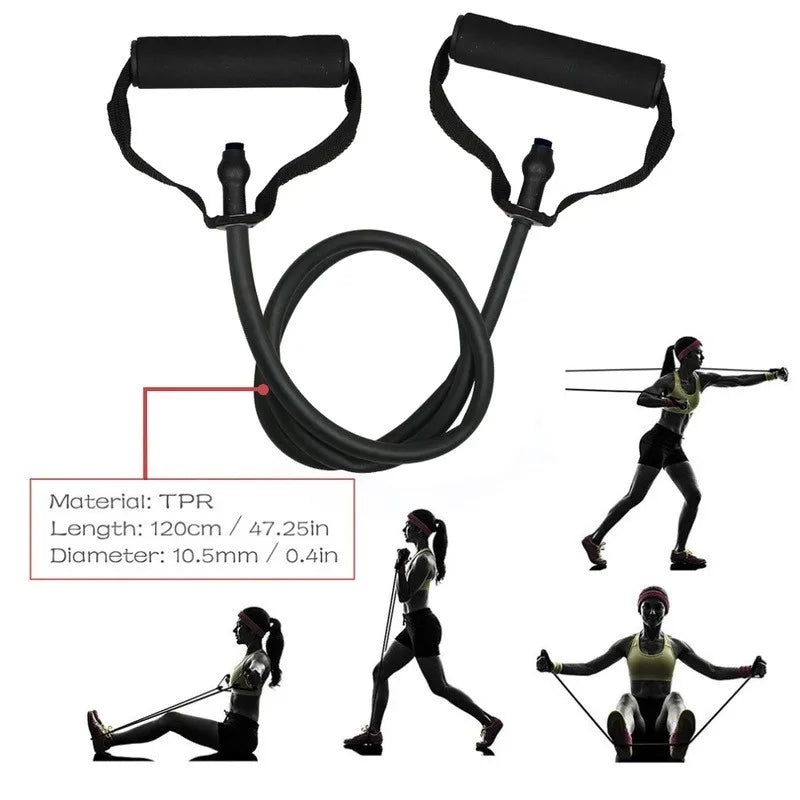 5 Levels Resistance Bands with Handles Yoga Pull Rope Elastic Fitness Exercise Tube Band for Home Workouts Strength Training