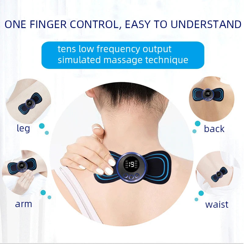 LCD Display EMS Neck Stretcher Electric Massager Cervical Vertebra Massage Patch for Muscle Pain Relief and Shoulder Relaxation