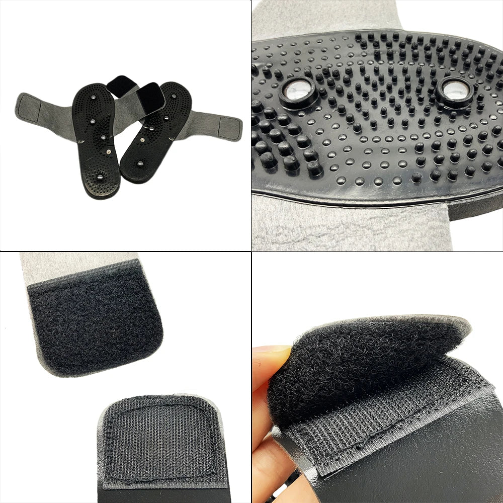 1 Pair Electrode Massage Slippers For Tens Acupuncture Therapy Massager Machine Physiotherapy Body Foot Relaxing Black Rubber