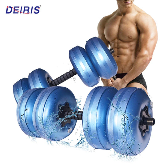 DEIRIS Travel Water Filled Dumbbells Set Gym Weights 20kg 30kg 60kg Portable Adjustable For Men Arm Muscle Training Home Fitness