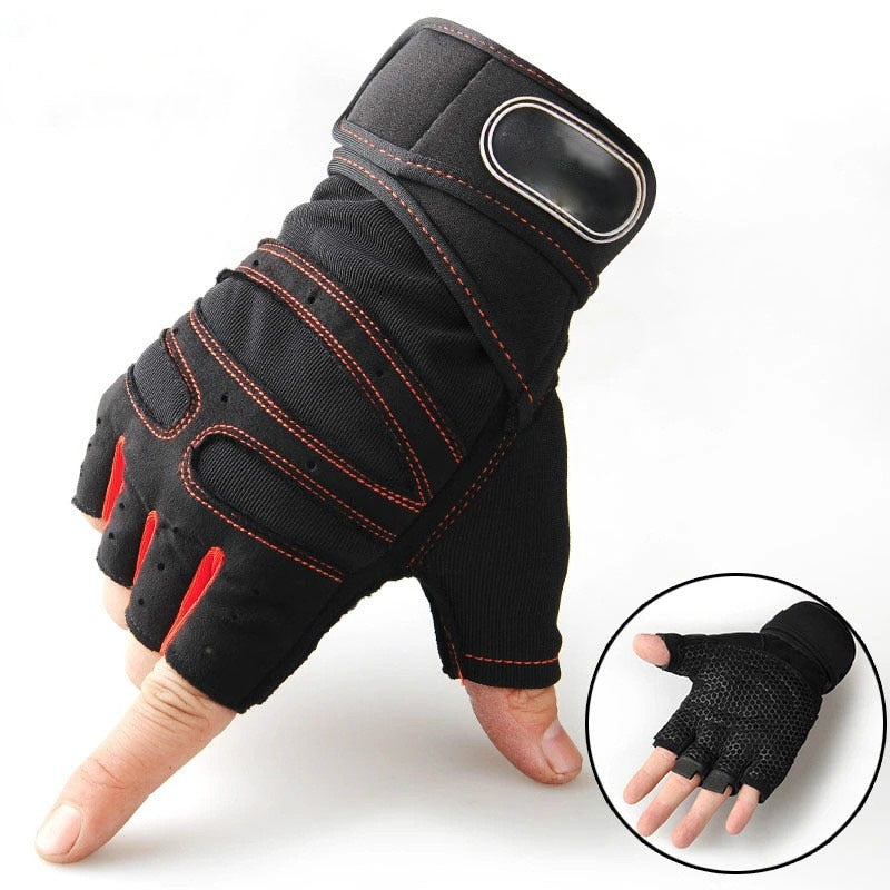 Anti-Skid Workout Weight Lifting Gym Gloves with Belt