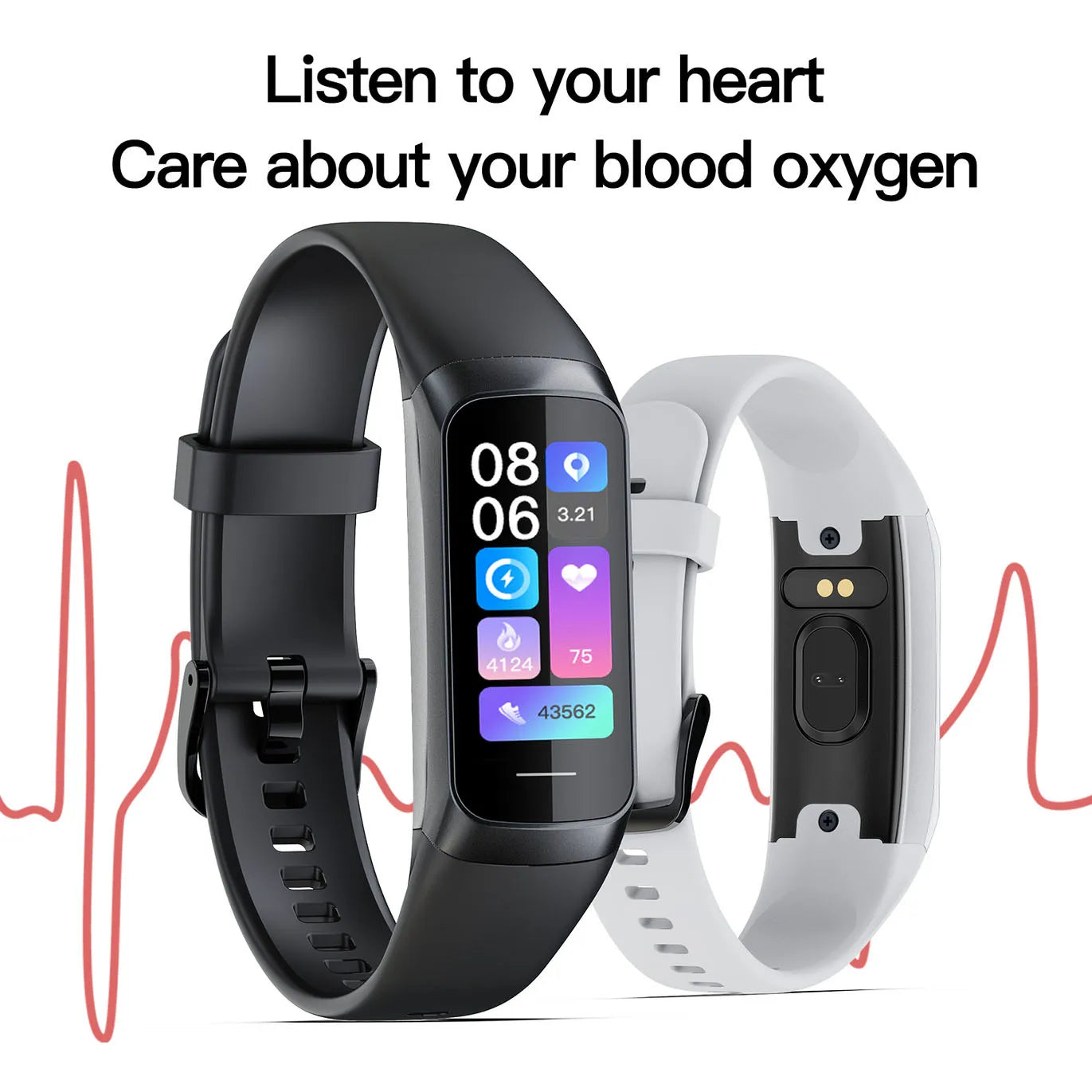 Amoled Smart Watch Smartwatch Band Women Heart Rate Blood Wartch Waterproof Connected Smart Bracelet Sport Fitness Tracker