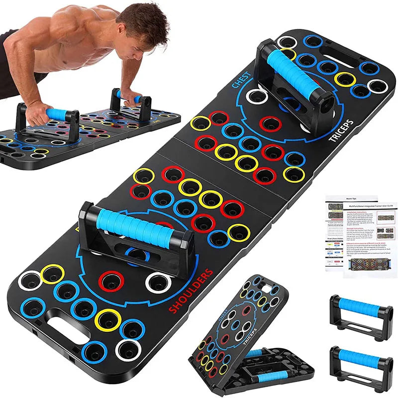 56-in-1 Push Up Board Bigger Size Multi-function Foldable Push Up Bar Portable Push Up Handles for Floor Anti-slip Push Up Board